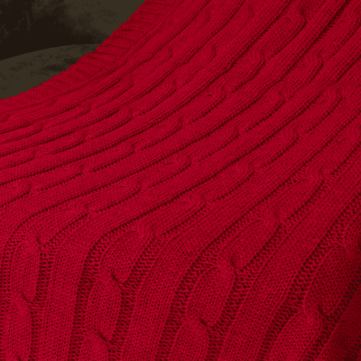 Плед Fado вязаный, красный (без подарочной коробки)-8