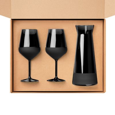 Подарочный набор декантер + 2 бокала для вина Black Edition, черный-2