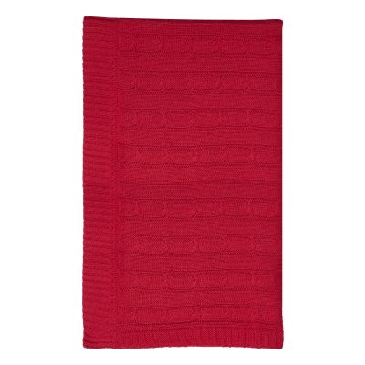 Плед Fado вязаный, красный (без подарочной коробки)-4