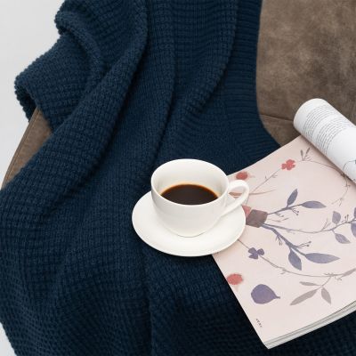 Плед Malta Soft вязаный, 160*90 см, синий-5