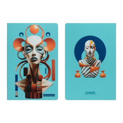 Блокнот Alpha slim, лазурный-2