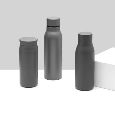 Термобутылка вакуумная герметичная Соренто (Sorento), серая, зернистое покрытие-9