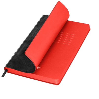 Ежедневник River side недатированный, черный/красный (с упаковкой, со стикерами)-0