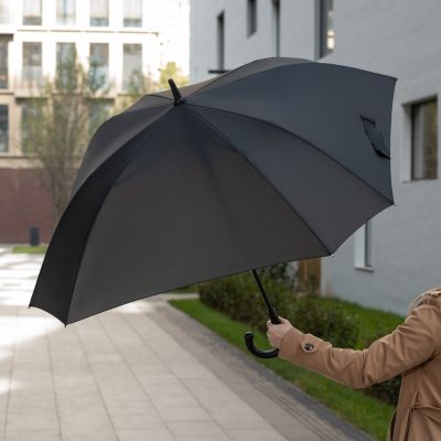 Зонт-трость с квадратным куполом Mistral, черный-9