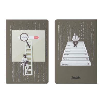 Блокнот Alpha slim, серый-2