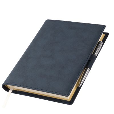 Ежедневник-портфолио Clip NEO недатированный в подарочной коробке, синий (в комплекте ручка Sonata BP серебро)-2