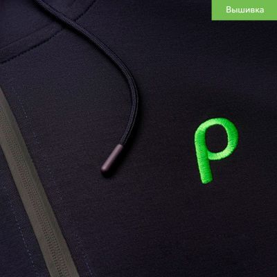 Толстовка на молнии с капюшоном MATEO темно-синяя-13