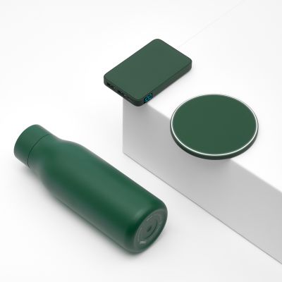 Беспроводное зарядное устройство с подсветкой 15W Auris, зеленое-9