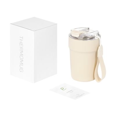 Термокружка вакуумная Монако (Monaco), бежевый-11