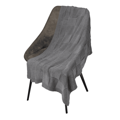 Плед Селла (Cella) вязаный, серый (без подарочной коробки)-0