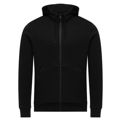 Толстовка на молнии с капюшоном MATEO черная-5