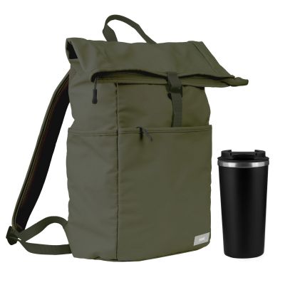 Подарочный набор Palermo, Boston, зеленый/черный (рюкзак, термокружка)-0