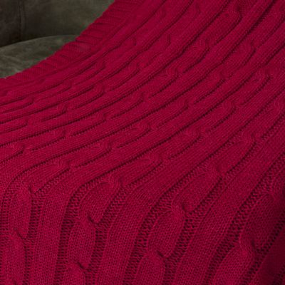 Плед Fado вязаный, красный (без подарочной коробки)-5