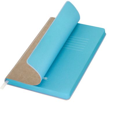Ежедневник River side недатированный, бежевый/голубой-0