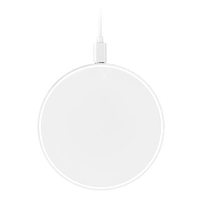 Беспроводное зарядное устройство с подсветкой 15W Аурис (Auris), белое-3