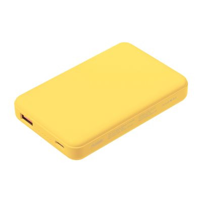 Внешний аккумулятор Ларго PD (Largo PD) 5000mAh с функцией беспроводной зарядки 15W, желтый-2