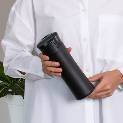 Термокружка вакуумная герметичная Baleo, черная-4