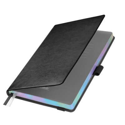 Ежедневник Galaxy недатированный, жесткая обложка, срез голограф. фольга, черный-0