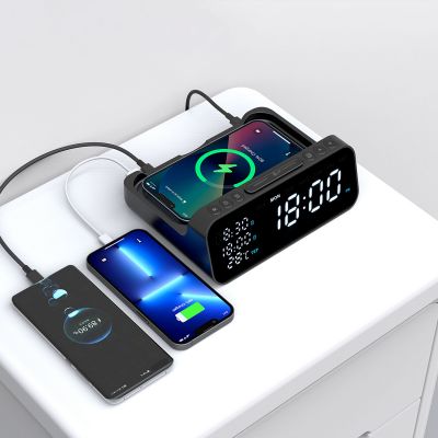 Зарядная станция с часами 6в1 10W Orion, черная-5