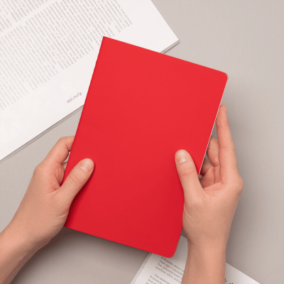 Блокнот Alpha slim, красный-16