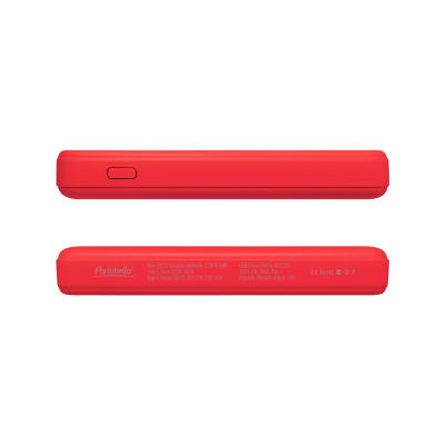 Внешний аккумулятор Largo PD 5000mAh с функцией беспроводной зарядки 15W, красный-5