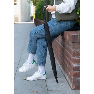 Зонт-трость с квадратным куполом Mistral, черный-10