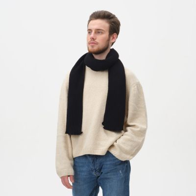 Шарф Forges вязаный, черный-0