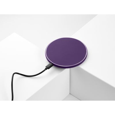 Беспроводное зарядное устройство с подсветкой 15W Аурис (Auris), фиолетовое-8