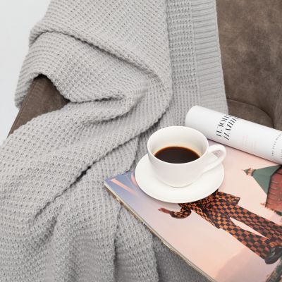 Плед Malta Soft вязаный, 160*90 см, серый-5