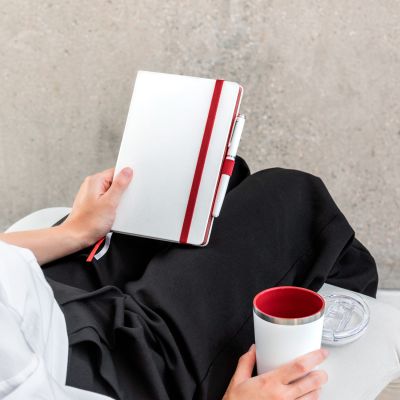 Термокружка вакуумная с керамическим покрытием Арктик (Arctic), белый/красный-6