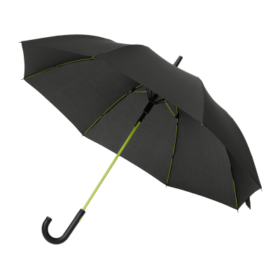 Зонт-трость Квантум (Quantum), черный/салатовый-0