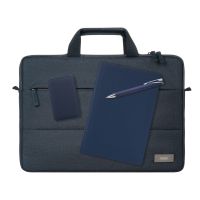 Подарочный набор Forum, синий (сумка, ежедневник, ручка, аккумулятор)