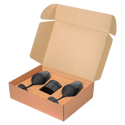 Подарочный набор свеча + 2 бокала для вина Black Edition, черный-3