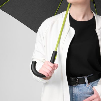 Зонт-трость Quantum, черный/салатовый-7