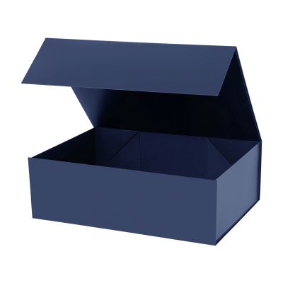 Подарочная коробка-трансформер средняя, синяя-0