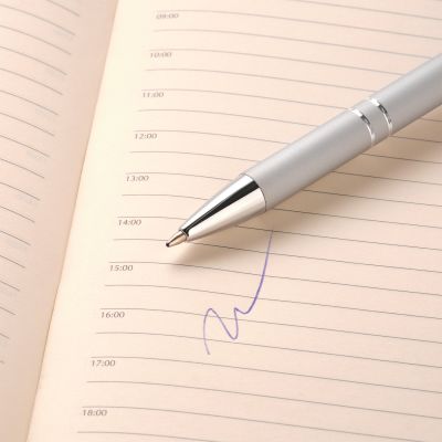 Шариковая ручка Alpha, серебряная-4