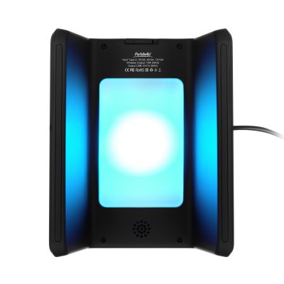 Зарядная станция с часами 15W Flame, черная-7