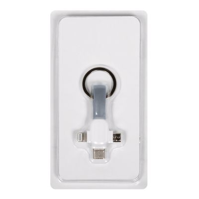 Кабель-брелок 3в1 Cavi в подарочной упаковке, серый-0