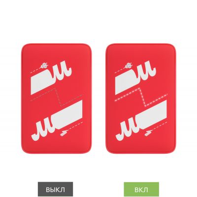 Внешний аккумулятор с подсветкой Анкор (Ancor) 5000 mAh, красный-13