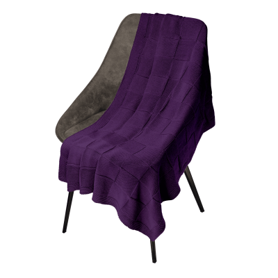 Плед Cella вязаный, фиолетовый (без подарочной коробки)-0