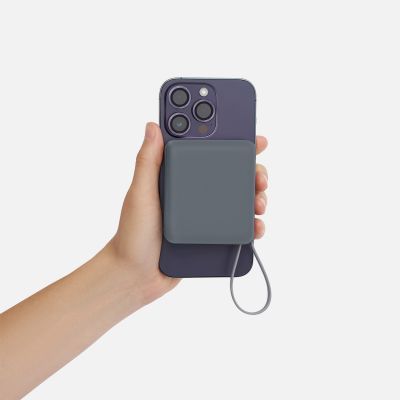 Внешний аккумулятор с подсветкой Ritter PD 10000mAh с функцией беспроводной зарядки 15W, серый-10