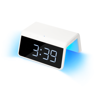 Зарядная станция с часами 15W Flame, белая-0