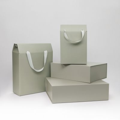 Подарочная коробка-трансформер средняя, серая-6