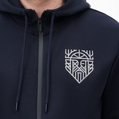 Толстовка на молнии с капюшоном MATEO темно-синяя-10