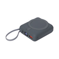 Внешний аккумулятор с подсветкой Ritter PD 10000mAh с функцией беспроводной зарядки 15W, серый