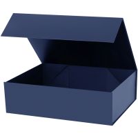 Подарочная коробка с магнитным клапаном большая, синяя