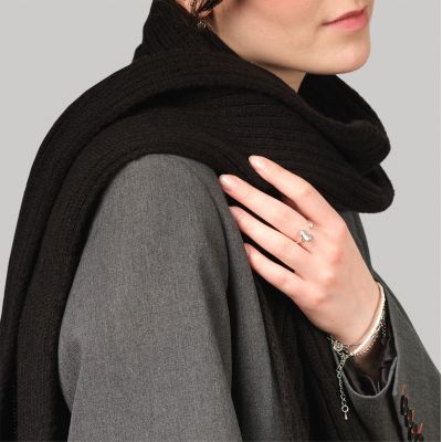 Шарф Forges вязаный, черный-5