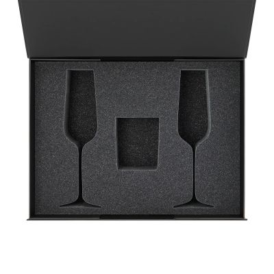 Ложемент под свечу Enigma + 2 бокала для шампанского в среднюю коробку-трансформер (арт. 695721)-0