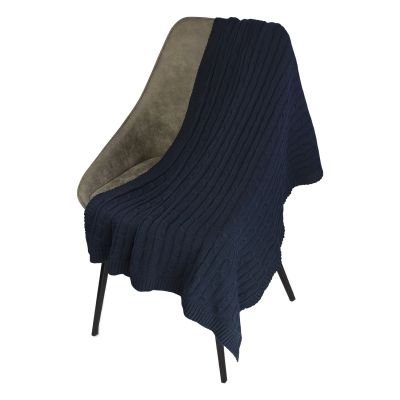 Плед Fado вязаный, синий (без подарочной коробки)-0