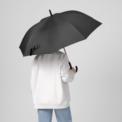 Зонт-трость Квантум (Quantum), черный/фиолетовый-8